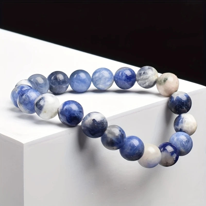 Brățară Sodalit Natural TAROTERA® 8mm + Piatra Brută de Sodalit: Claritate Interioară și Echilibru Emoțional