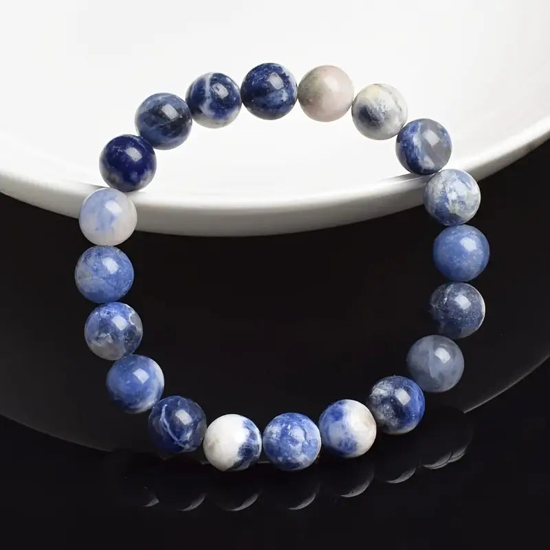 Brățară Sodalit Natural TAROTERA® 8mm + Piatra Brută de Sodalit: Claritate Interioară și Echilibru Emoțional
