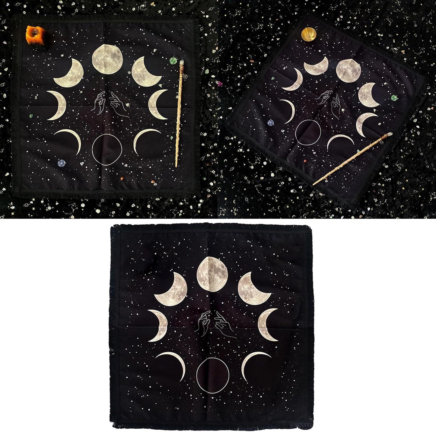 Pânza Mistică de Tarot cu Design Fazele Lunii – Conectează-te cu Ritmurile Universului