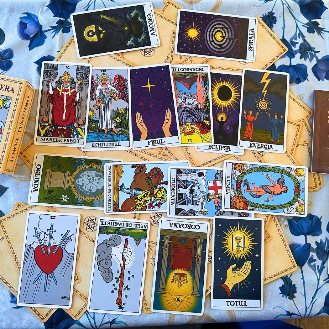 Set 90 Carti Tarot Romana Original - TAROTERA®, Varianta Premium Rider Waite + Ghid Arta Tarotului