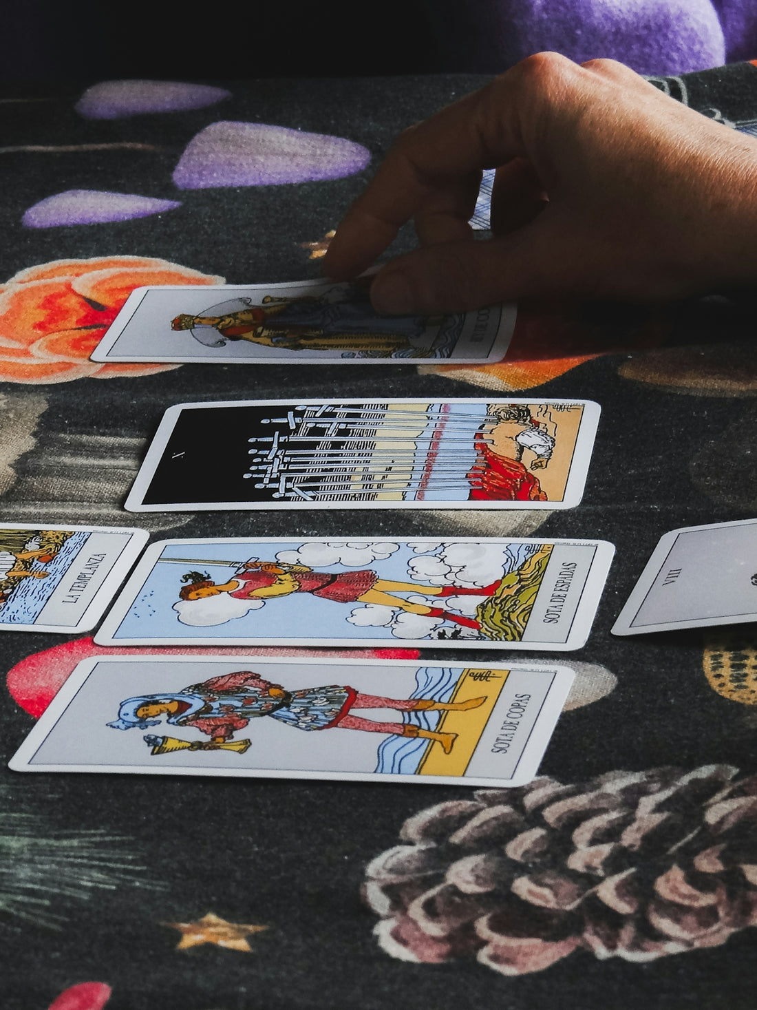 Someone is doing a tarot card reading