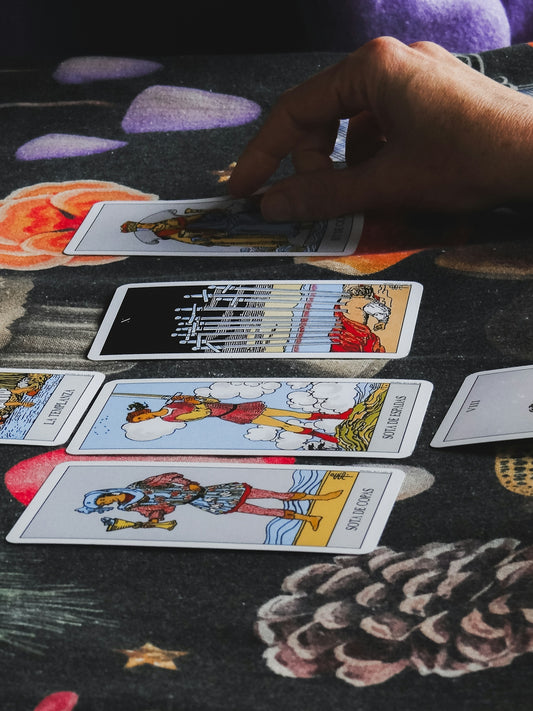 Someone is doing a tarot card reading