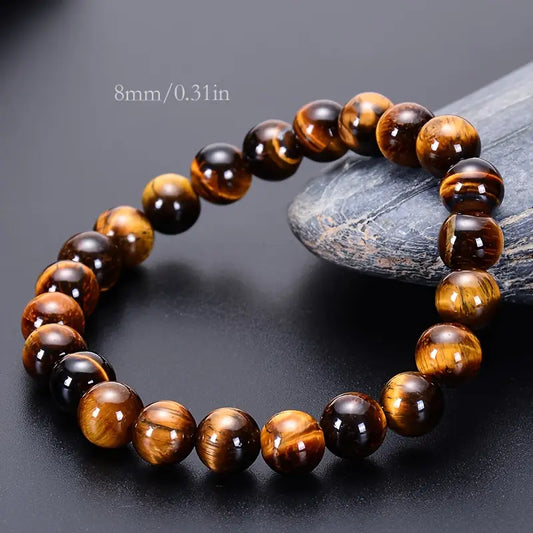 Brățară Tiger Eye Natural TAROTERA® 8mm + Piatra Brută Tiger Eye: Curaj, Protecție și Putere Personală