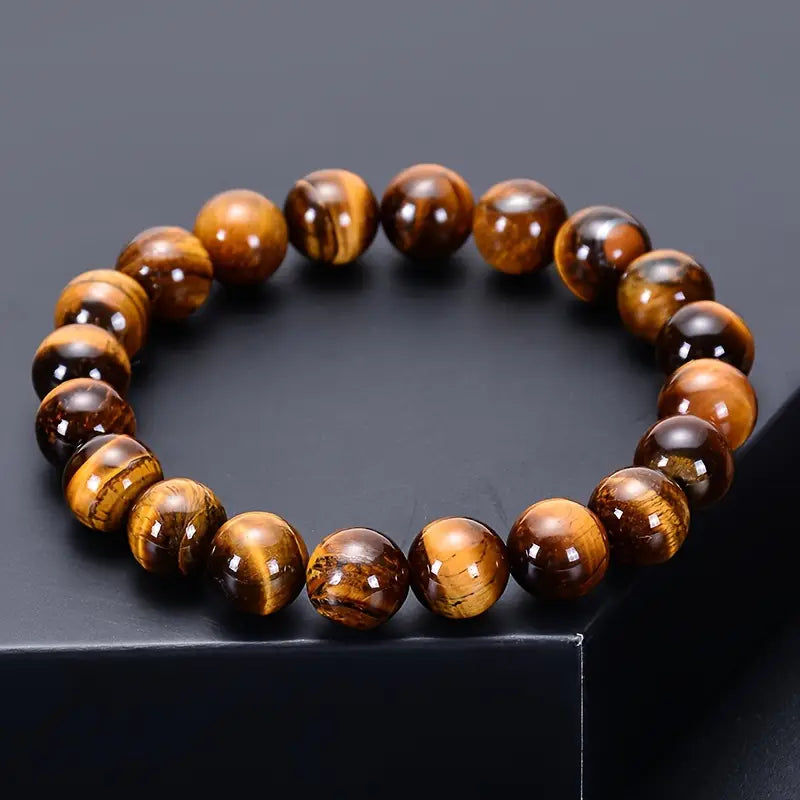 Brățară Tiger Eye Natural TAROTERA® 8mm + Piatra Brută Tiger Eye: Curaj, Protecție și Putere Personală