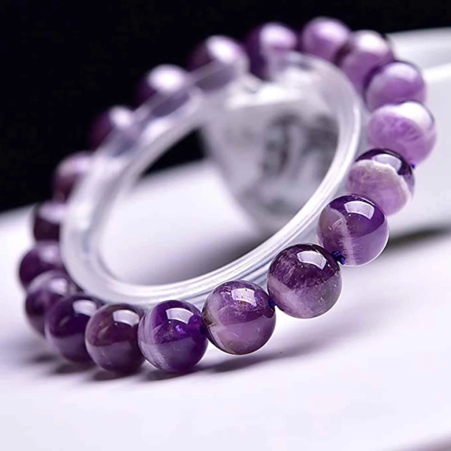 Bratara Ametist Natural TAROTERA® 8mm + Cristal Ametist Brut: Forta Interioara si Claritate Mentala