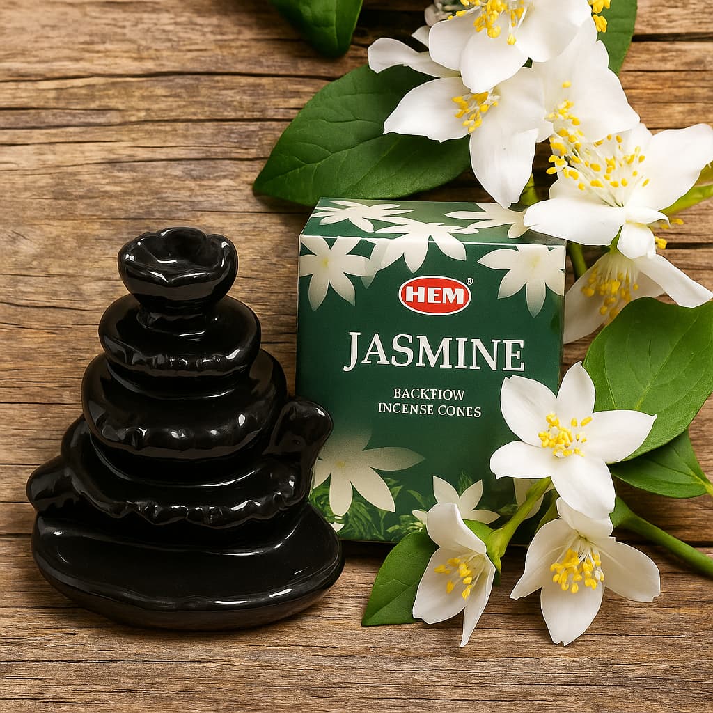 Fântână de Fum Backflow + Set Cadou 40 de Conuri Parfumate – Cascadă Aromatică pentru Relaxare și Feng Shui