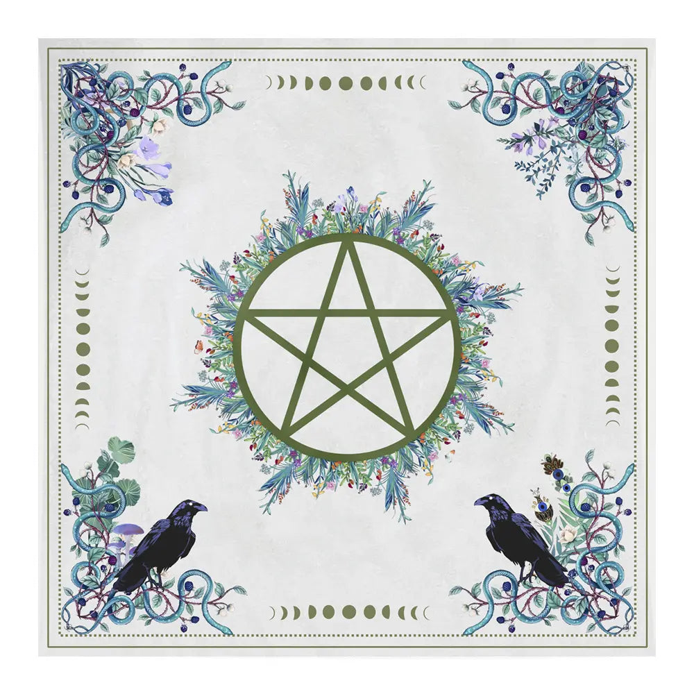 Pânza Mistică de Tarot cu Design Pentagramă -  Creează-ți Spațiul Sacru