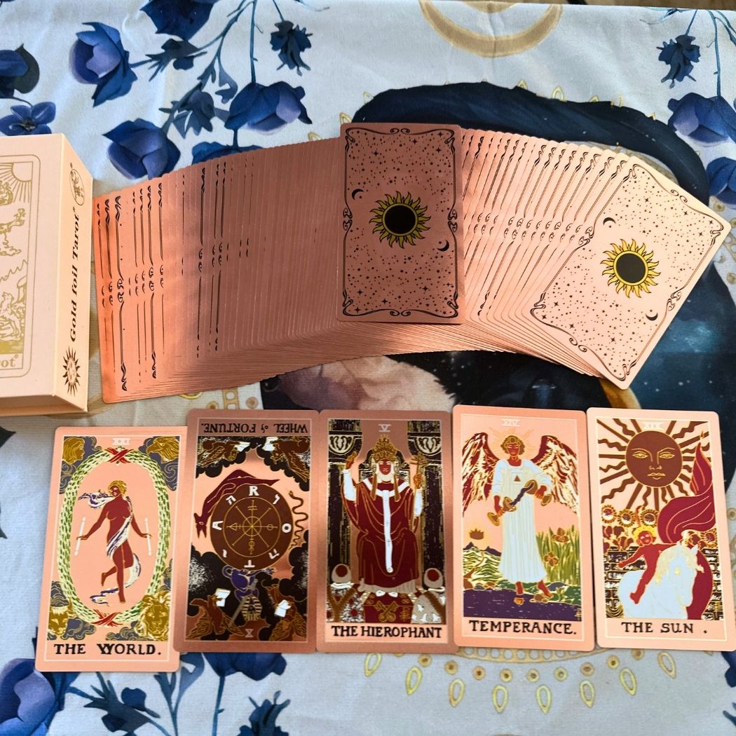 Pachet Tarot Roz cu Efect Oglindă – 78 de Cărți Premium, Design Modern Reflectiv