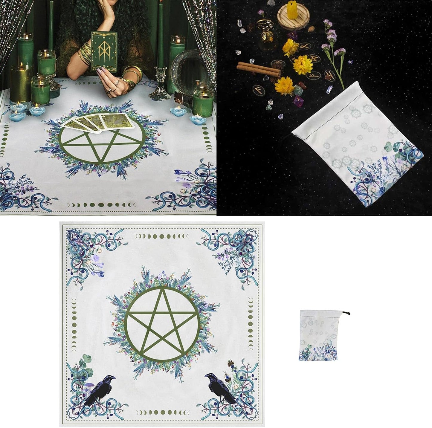 Pânza Mistică de Tarot cu Design Pentagramă -  Creează-ți Spațiul Sacru