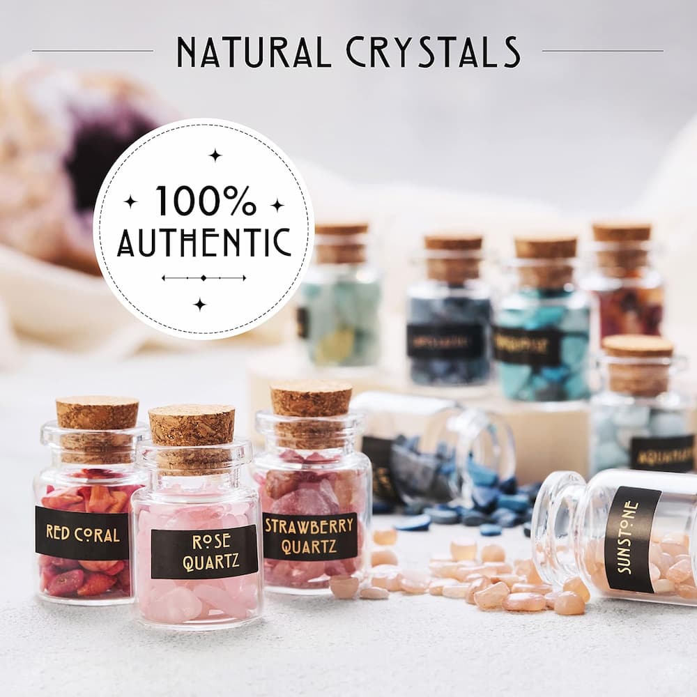 Set TAROTERA® 50x Cristale Naturale Rare pentru Farmece, Putere, Noroc și Vindecare