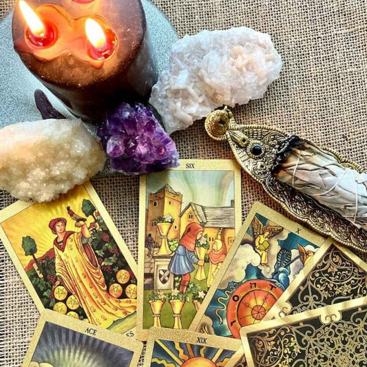 Set Cărți Tarot de Aur TAROTERA® Premium pentru Începători și Profesioniști, PVC Durabil, Rezistentela Apă, Anti-îndoire