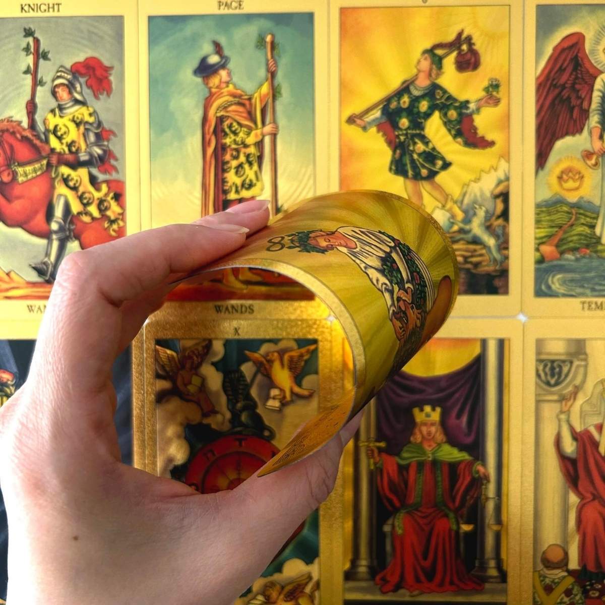 Set Cărți Tarot de Aur TAROTERA® Premium pentru Începători și Profesioniști, PVC Durabil, Rezistentela Apă, Anti-îndoire