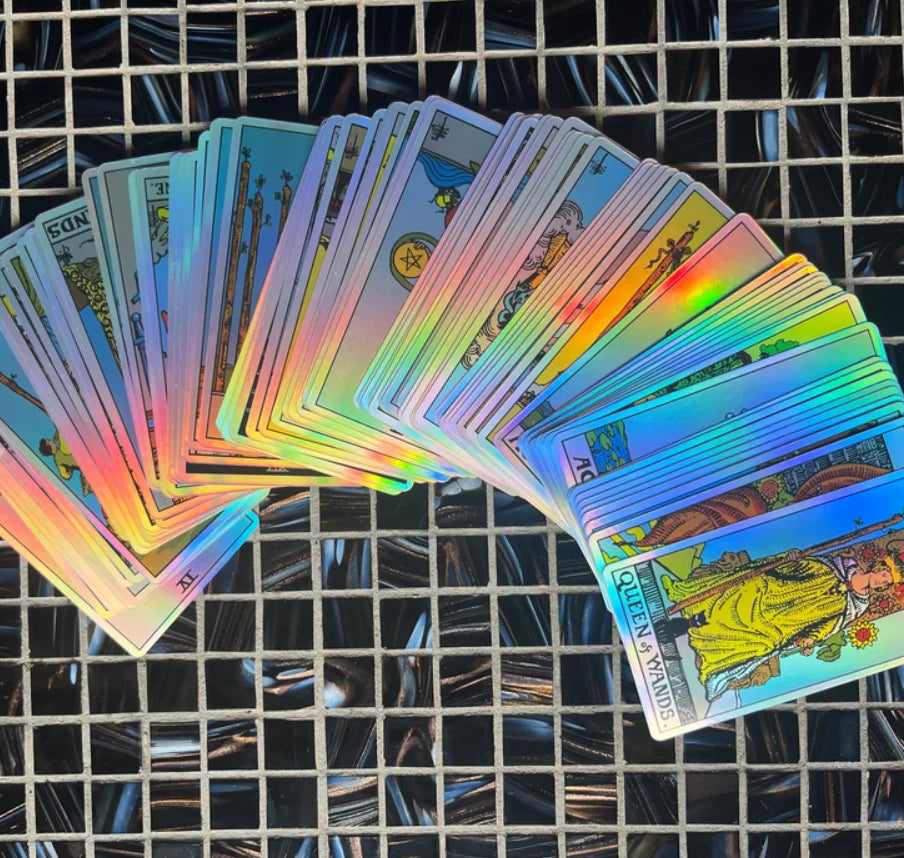 Set Tarot Rider Waite Începători – Cărți Holografice - Tarot Original cu Efect Iridescent