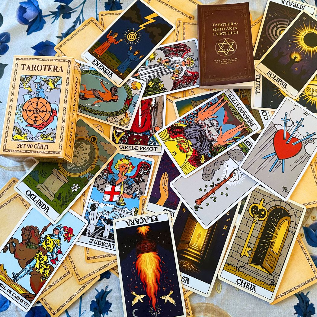 Set 90 Carti Tarot Romana Original - TAROTERA®, Varianta Premium Rider Waite + Ghid Arta Tarotului