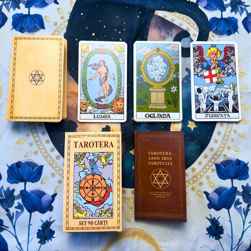 Set 90 Carti Tarot Romana Original - TAROTERA®, Varianta Premium Rider Waite + Ghid Arta Tarotului
