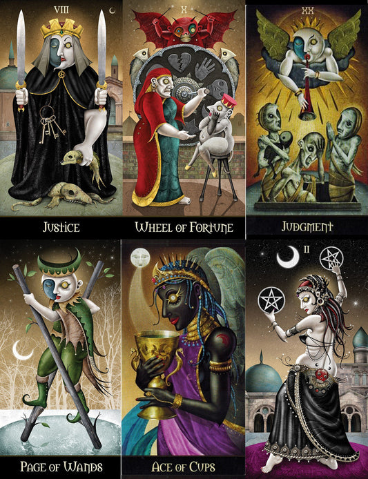 🌙 Tarot Deviant Moon – 78 de Cărți Tarot cu Design Suprarealist, Întunecat și Avangardist
